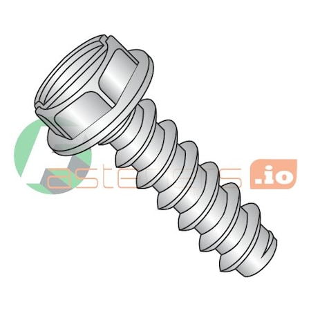 Newport Fasteners Thread Cutting Screw, #14 x 1 in, 18-8 Stainless Steel Hex Head Slotted Drive, 1000 PK 179403